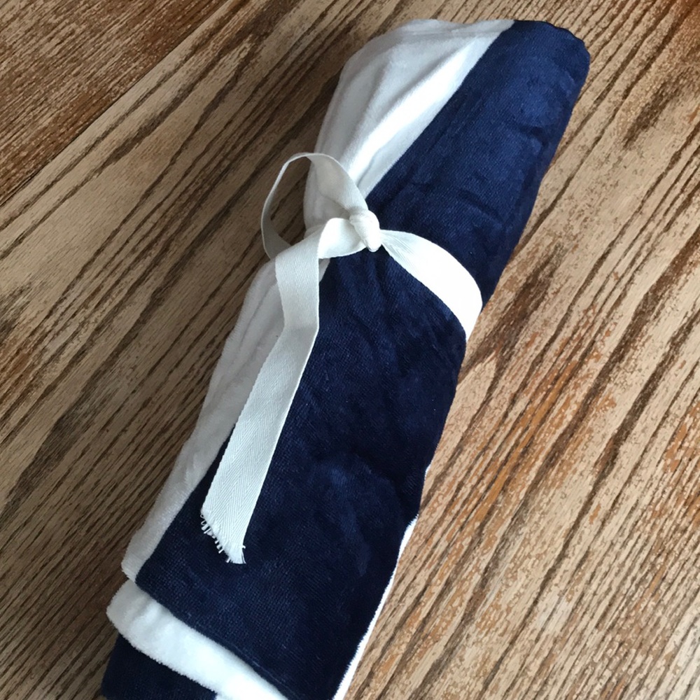 Bold navy stripe beach towel
